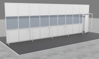 Hustenschutzwand mit Tür